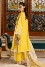 Zellbury Chikankari Embroidered Cambric 3 Piece in Yellow Color WUC25E34015