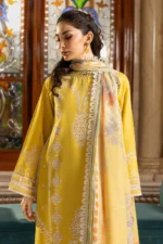 Zellbury Chikankari Embroidered Cambric 3 Piece in Yellow Color WUC25E34015