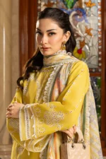 Zellbury Chikankari Embroidered Cambric 3 Piece in Yellow Color WUC25E34015
