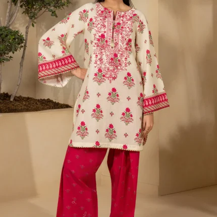 Zellbury Embroidered Lawn 2 Piece Shirt Shalwar in Beige Color WUS26E20409