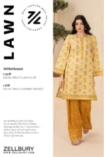 Zellbury Printed Lawn 2 Piece in Yellow Color Shirt Trouser WUS26X20528