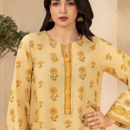 Zellbury Printed Lawn 2 Piece in Yellow Color Shirt Trouser WUS26X20528