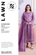 Zellbury Printed Lawn 2 Piece Shirt Dupatta in Blue Color WUS26X20592