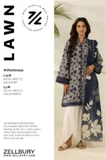 Zellbury Printed Lawn 2 Piece Shirt Dupatta in Blue Color WUS26X20595