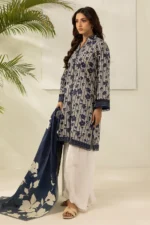 Zellbury Printed Lawn 2 Piece Shirt Dupatta in Blue Color WUS26X20595