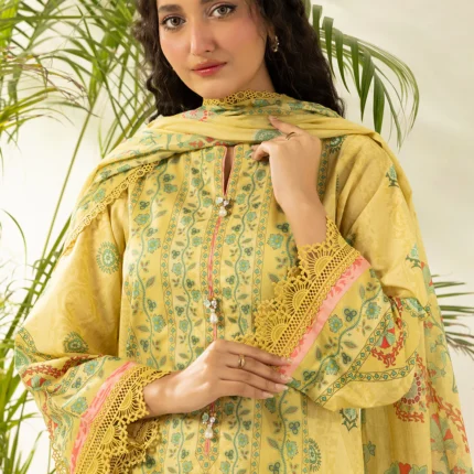 Zellbury Printed Lawn 3 Piece Lemon Yellow Colour WUS26X30413