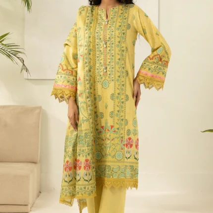 Zellbury Printed Lawn 3 Piece Lemon Yellow Colour WUS26X30413
