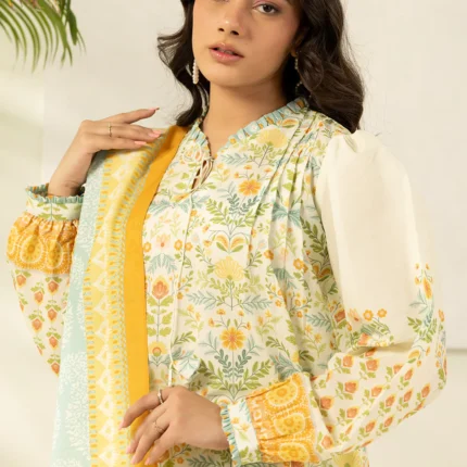 Zellbury Printed Lawn 3 Piece Off White with High Defination Color WUS26X30417