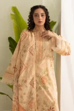 Zellbury Printed Lawn 3 Piece Beige Color WUS26X30418
