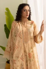 Zellbury Printed Lawn 3 Piece Beige Color WUS26X30418