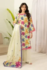 Zellbury Printed Lawn 3 Piece Off White WUS26X30419