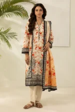 Zellbury Printed Lawn 3 Piece Off White Color WUS26X30421