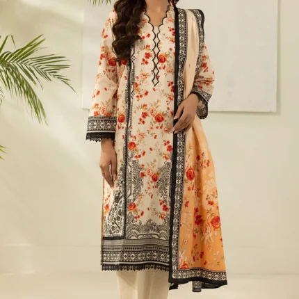 Zellbury Printed Lawn 3 Piece Off White Color WUS26X30421