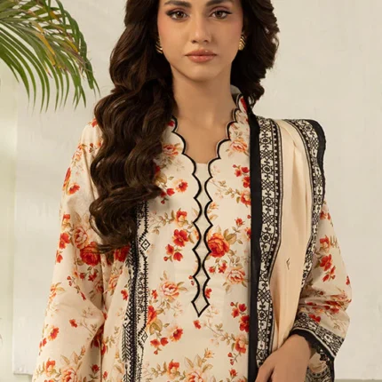 Zellbury Printed Lawn 3 Piece Off White Color WUS26X30421