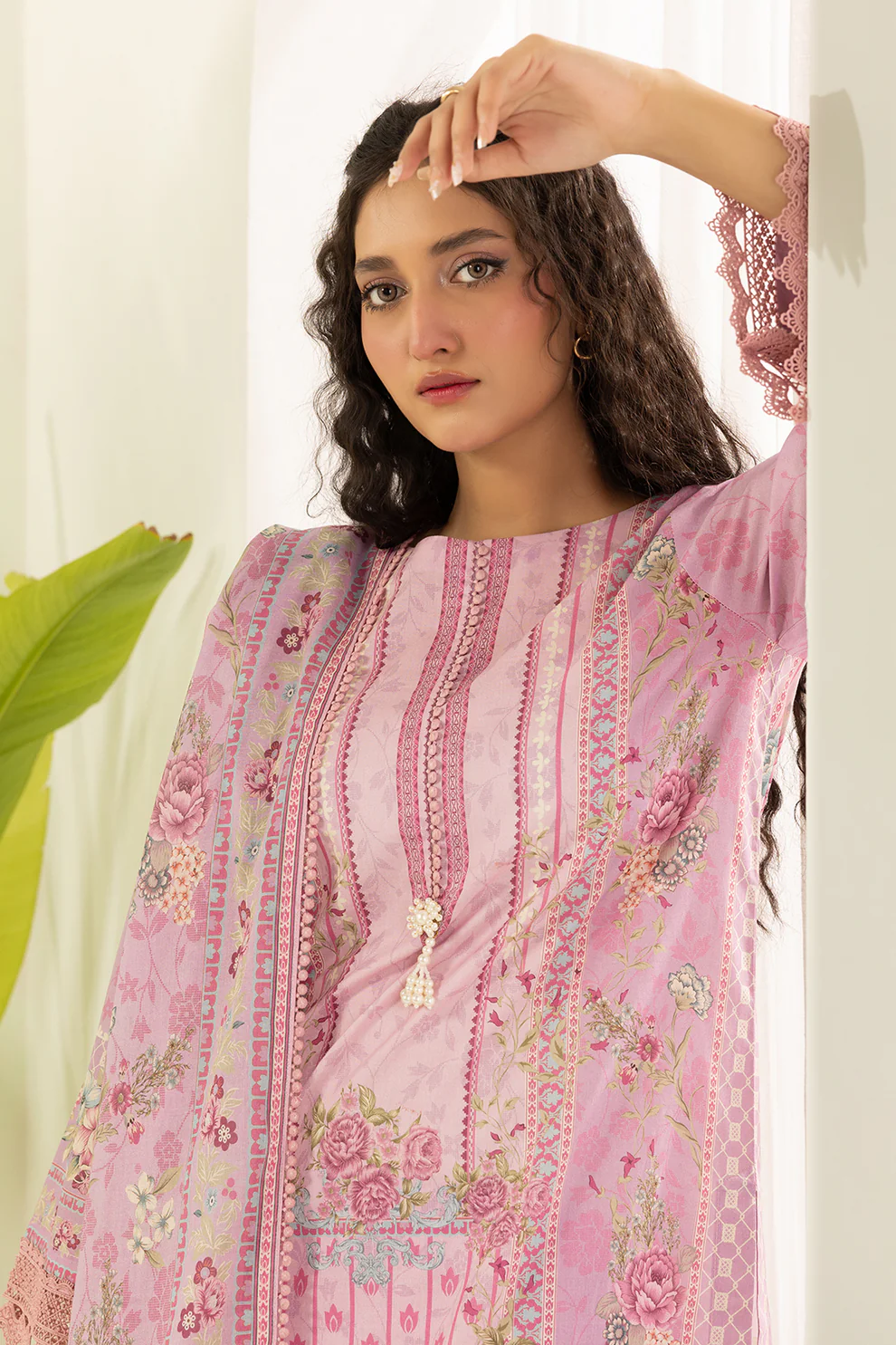 WUS26X30480_4 Zellbury Printed Lawn 3 Piece Lilac Colour WUS26X30480