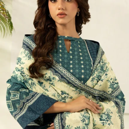 Zellbury Printed Lawn 3 Piece Teal Green Colour WUS26X30485