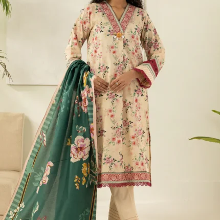 Zellbury Printed Lawn 3 Piece in Beige Color WUS26X30536
