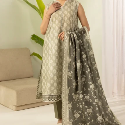 Zellbury Printed Lawn 3 Piece in Grey Color WUS26X30549
