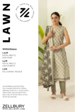 Zellbury Printed Lawn 3 Piece in Grey Color WUS26X30549