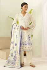 Zellbury Printed Lawn 3 Piece in Off White Color WUS26X30552