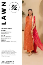 Zellbury Printed Lawn 3 Piece in Orange Color WUS26X30677