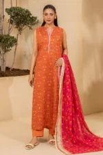 Zellbury Printed Lawn 3 Piece in Orange Color WUS26X30677