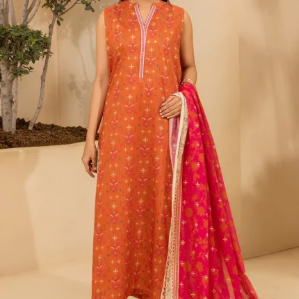 Zellbury Printed Lawn 3 Piece in Orange Color WUS26X30677