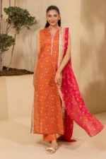 Zellbury Printed Lawn 3 Piece in Orange Color WUS26X30677