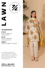 Zellbury Printed Lawn 3 Piece Beige Color WUS26X30747