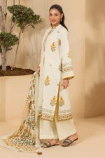 Zellbury Printed Khaddar 3 Piece Off White Color WUS26X30759