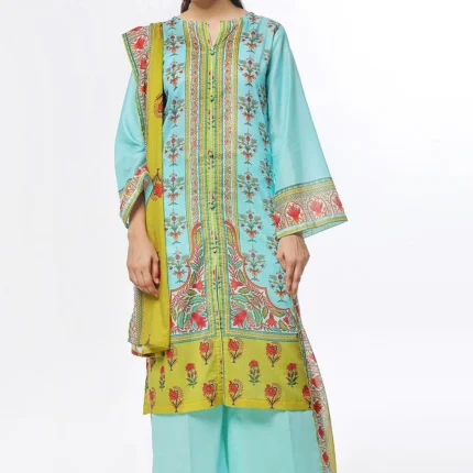 Gul Ahmed Printed Lawn 3 Piece in Olive Color CLP-52078 Unstitched