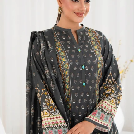 Gul Ahmed Printed Lawn 3 Piece in Grey Color CLP-52194 Unstitched