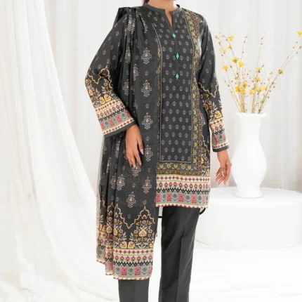 Gul Ahmed Printed Lawn 3 Piece in Grey Color CLP-52194 Unstitched