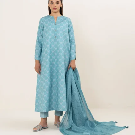 Sapphire Printed Cotton 3 Piece in Light Blue Color 00U3PDD25V64