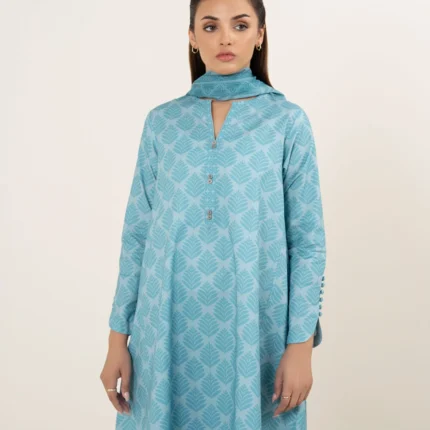 Sapphire Printed Cotton 3 Piece in Light Blue Color 00U3PDD25V64