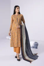 Sapphire Printed Lawn 3 Piece in Mustard Color U3CL22V815WS