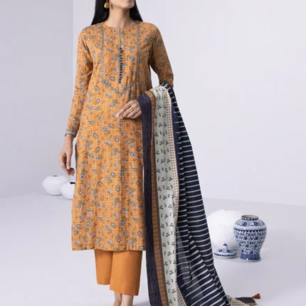 Sapphire Printed Lawn 3 Piece in Mustard Color U3CL22V815WS