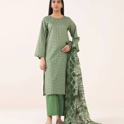 Sapphire Printed Lawn 3 Piece in Ivory and Green Color U3PDY25V37TS