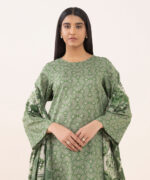 Sapphire Printed Lawn 3 Piece in Ivory and Green Color U3PDY25V37TS