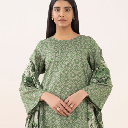 Sapphire Printed Lawn 3 Piece in Ivory and Green Color U3PDY25V37TS