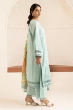 Zellbury Embroidered Cotton 3 Piece in Aqua Color WUC25E30209