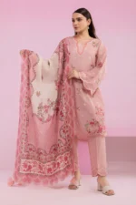 Zellbury Embroidered Cotton Shirt Shalwar Dupatta in Pink Color WUC25E30216
