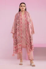 Zellbury Embroidered Cotton Shirt Shalwar Dupatta in Pink Color WUC25E30216