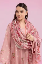 Zellbury Embroidered Cotton Shirt Shalwar Dupatta in Pink Color WUC25E30216