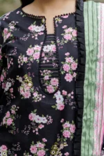 Zellbury Chikankari Embroidered Cotton 3 Piece in Black Color WUC25E34040