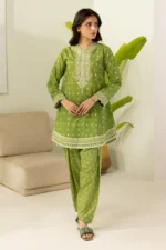 Zellbury Embroidered Lawn Shirt Shalwar in Green Color WUS26E20603