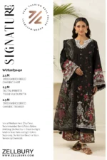 Zellbury Embroidered Lawn 3 Piece Blacl Color WUS26E30456