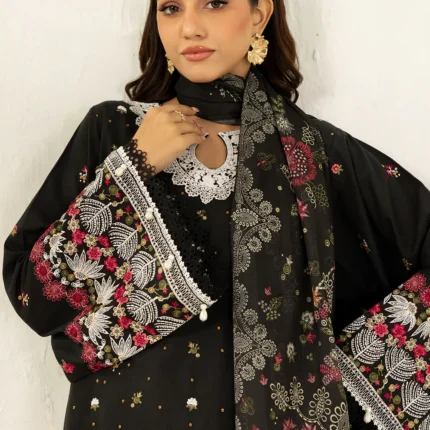 Zellbury Embroidered Lawn 3 Piece Blacl Color WUS26E30456
