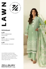 Zellbury Embroidered Lawn 3 Piece in Green Color WUS26E30568