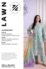 Zellbury Embroidered Lawn 3 Piece in Green Color WUS26E30569